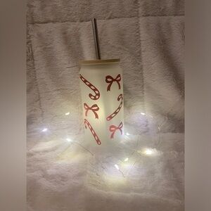 personalized candy cane bow cup